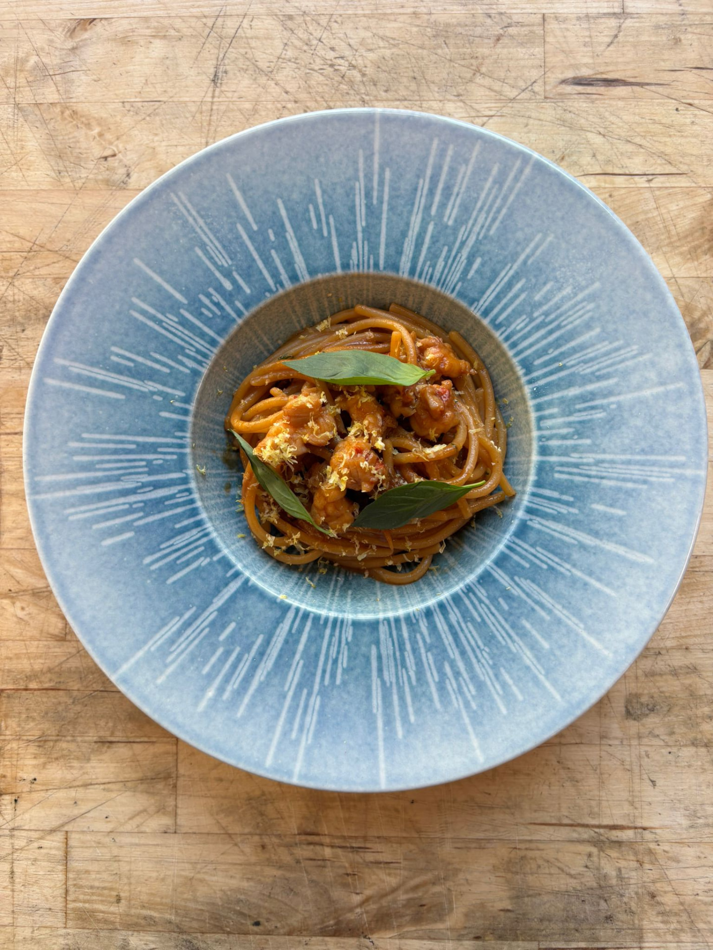 Spaghetti with langoustine, tomato and basil